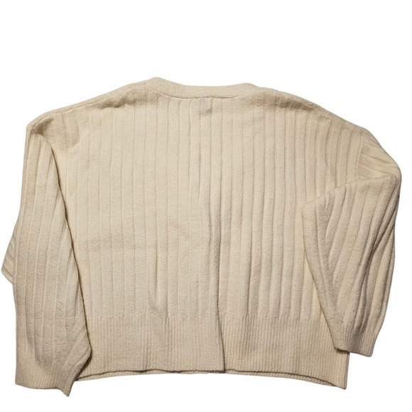 A New Day Womens Cardigan Sweater Cream Ribbed Knit Button Front Size L‎ - Picture 4 of 11
